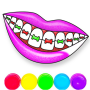 icon Lips Coloring Game Glitter(Glitterlippen Kleurspel)