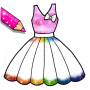 icon Dress Coloring Book Glitter(Glitter Dress Coloring Book
)