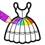 icon Dresses coloring book glitter(Jurken Kleurboek Glitter)