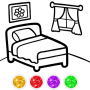 icon Bedroom Coloring(Slaapkamerkleuring voor kinderen)