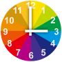 icon Rainbow Clock with second hand (Rainbow Klok met tweedehands)