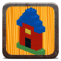 icon Buildings with building bricks(Gebouwen met bouwstenen)