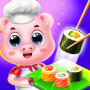 icon Baby Pig Cooking(Varken koken chef-kok recept)
