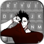 icon Anime Stylish Man Keyboard Background (Anime Stijlvolle man Toetsenbordachtergrond
)