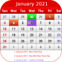 icon New Zealand Calendar(Nieuw-Zeeland Kalender 2021)