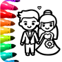 icon Bride and Groom Coloring Book(Princess Wedding Coloring Game)