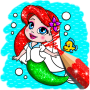 icon Glitter mermaid coloring(Zeemeermin kleuren voor kinderen)