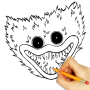 icon How to draw Huggy Wuggy (Hoe teken je Huggy Wuggy)