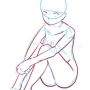 icon Anime Girl Pose Sitting (Anime Girl Pose Zittend)