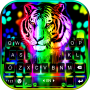 icon Rainbow Neon Tiger Keyboard Background (Regenboog Neon Tijger Toetsenbord Achtergrond
)