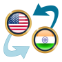 icon US Dollar to Indian Rupee (Amerikaanse dollar naar Indiase roepie)