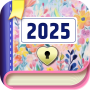 icon Diary with Lock: Diary Journal (Dagboek met slot: Dagboekjournaalstatusbeveiliging)