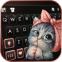 icon Cute Bow Cat(Cute Bow Cat Keyboard Achtergrond
)