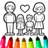 icon Family Love Coloring Book(Family Love Kleurboekwoorden) 8