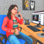 icon Pregnant Mother Office Life 3D (Zwangere moeder Kantoorleven 3D)