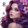 icon Beauty Color by number game (Beauty Kleur op nummer spel)