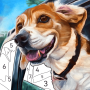 icon Dog Color by Number(Hond Verf op nummer Kleuren
)
