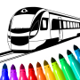 icon Trains coloring pages game(Treinspel: kleurboek.)