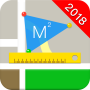icon GPS Map Ruler-area measurement (GPS-kaart Liniaal-oppervlaktemeting)
